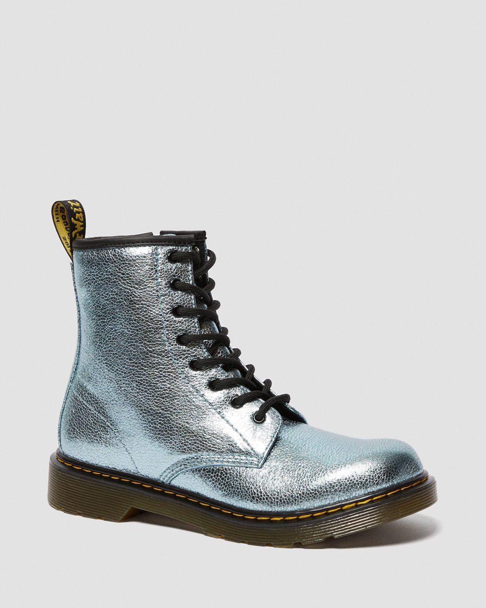 Dr Martens 1460 Crinkle Metallic Šnurovacie Topánkylar Detske ( Strieborne ) SK 913-NKDHQL